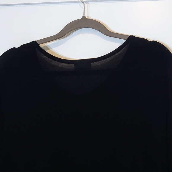 J.Jill Dress Size XL Mini Popover Black Rayon Tencel Breatheable Semi-Sheer - Picture 10 of 13